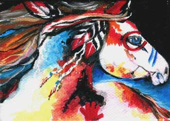 War Horse Alison Meschke Johnson Creek WI acrylic on canvas  SOLD